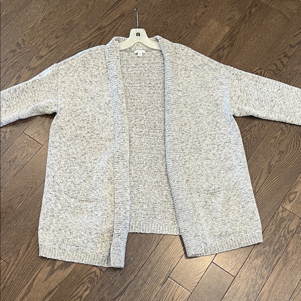 Pure Jill J.Jill Open Front Cardigan XL Petite Gray Marled Knit